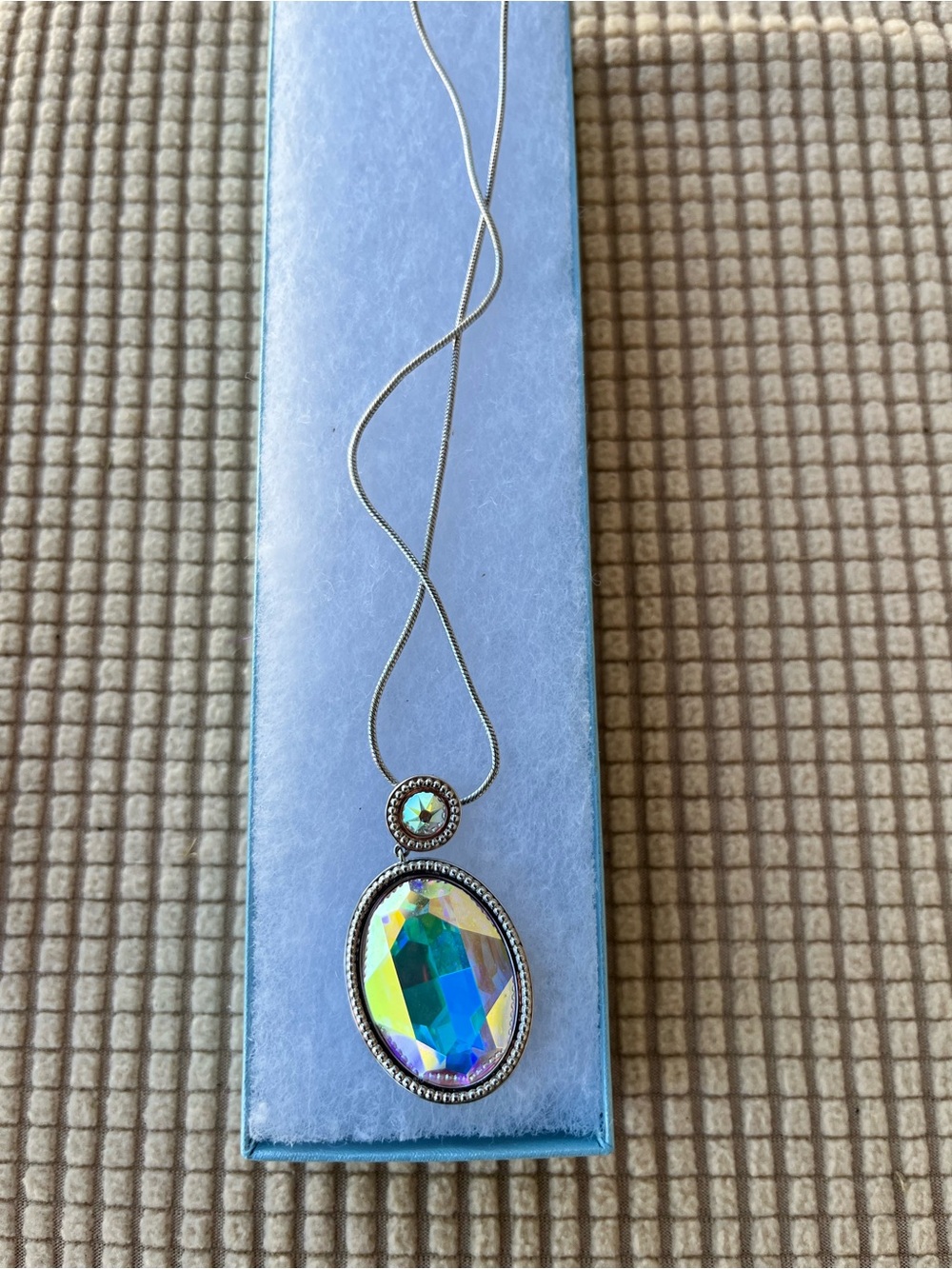 Touchstone Crystal Iridescent Multicolor Pendant Necklace